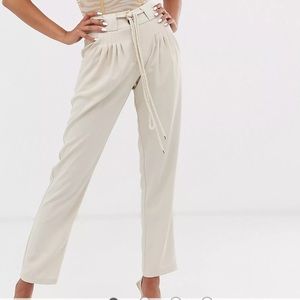 high waist trousers with rope belt- brand is unique 21 from asos